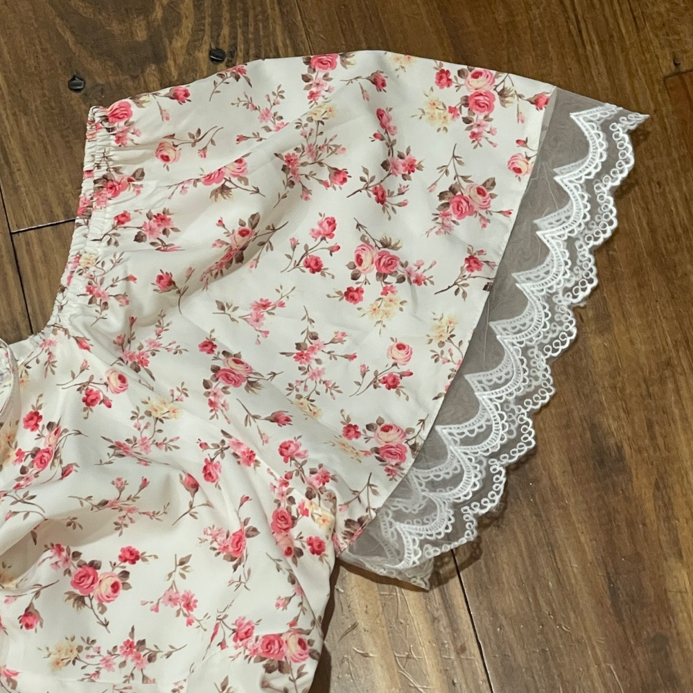 NEW! Scarlet Darkness Floral Midi Cottagecore Dress Corset Lace Trim XL Pockets - Picture 4 of 11